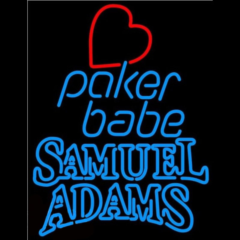 Samuel Adams Poker Girl Heart Babe Beer Sign Neonkyltti