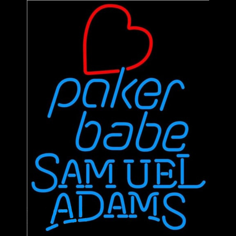 Samuel Adams Poker Girl Heart Babe Beer Sign Neonkyltti