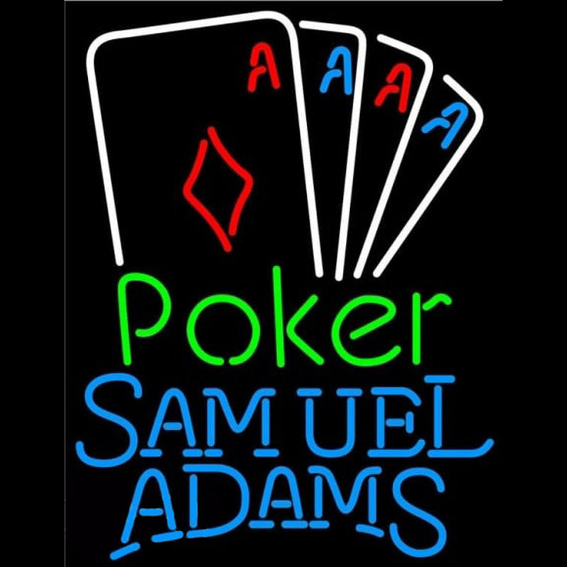 Samuel Adams Poker Tournament Beer Sign Neonkyltti