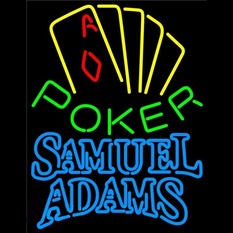 Samuel Adams Poker Yellow Beer Sign Neonkyltti