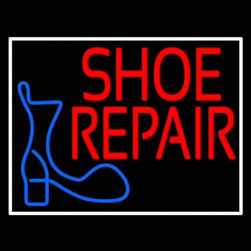 Shoe Repair Logo With Border Neonkyltti