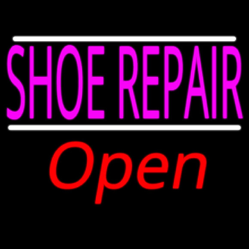 Shoe Repair Open With White Line Neonkyltti