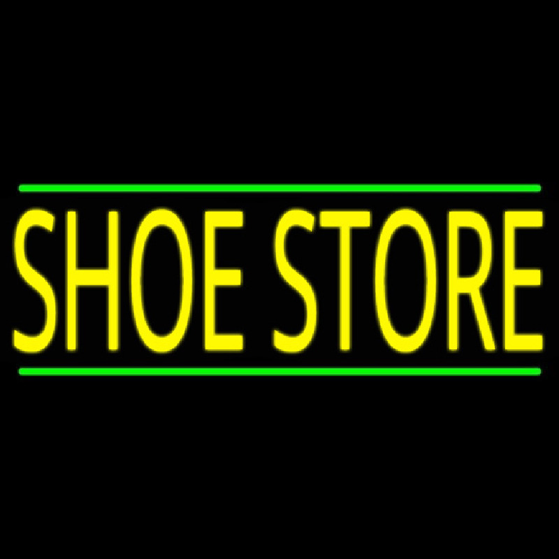 Shoe Store With Green Line Neonkyltti