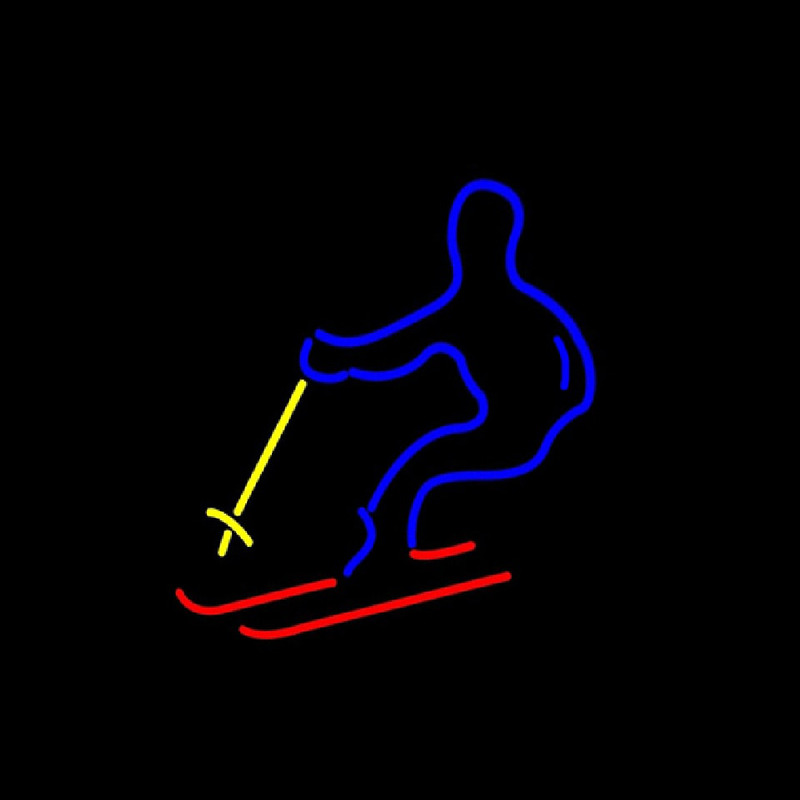 Skier with Logo Neonkyltti