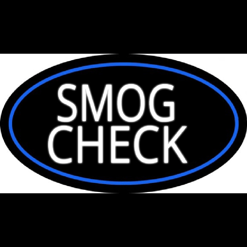 Smog Check Logo Blue Oval Neonkyltti