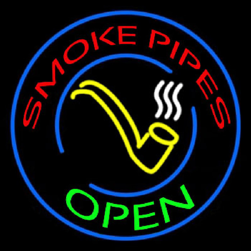 Smoke Pipes Open Circle Neonkyltti