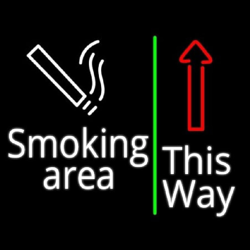 Smoking Area This Way Neonkyltti