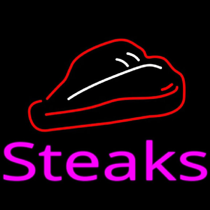 Steak Logo Pink Neonkyltti