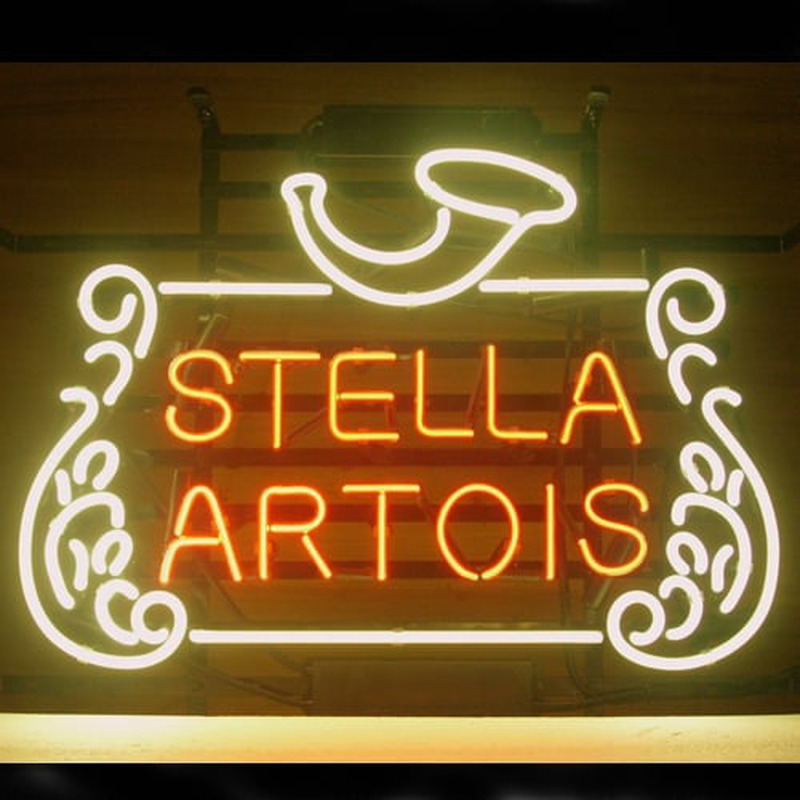 Stella Artois Belgian Lager Neon Olut Lager Baari Pubi Kyltti