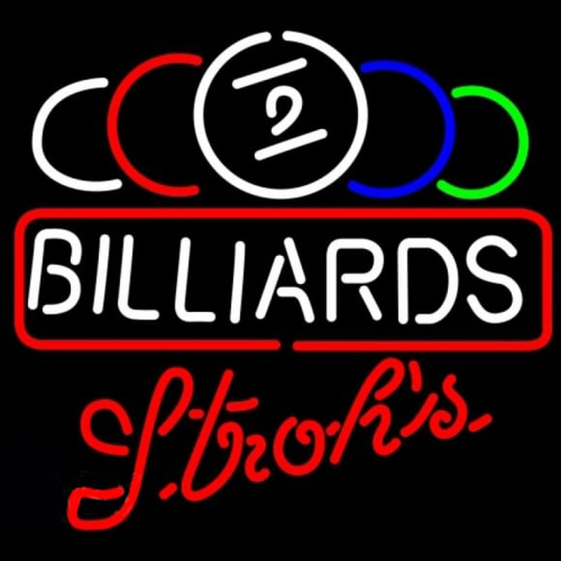 Strohs Ball Billiards Te t Pool Beer Sign Neonkyltti