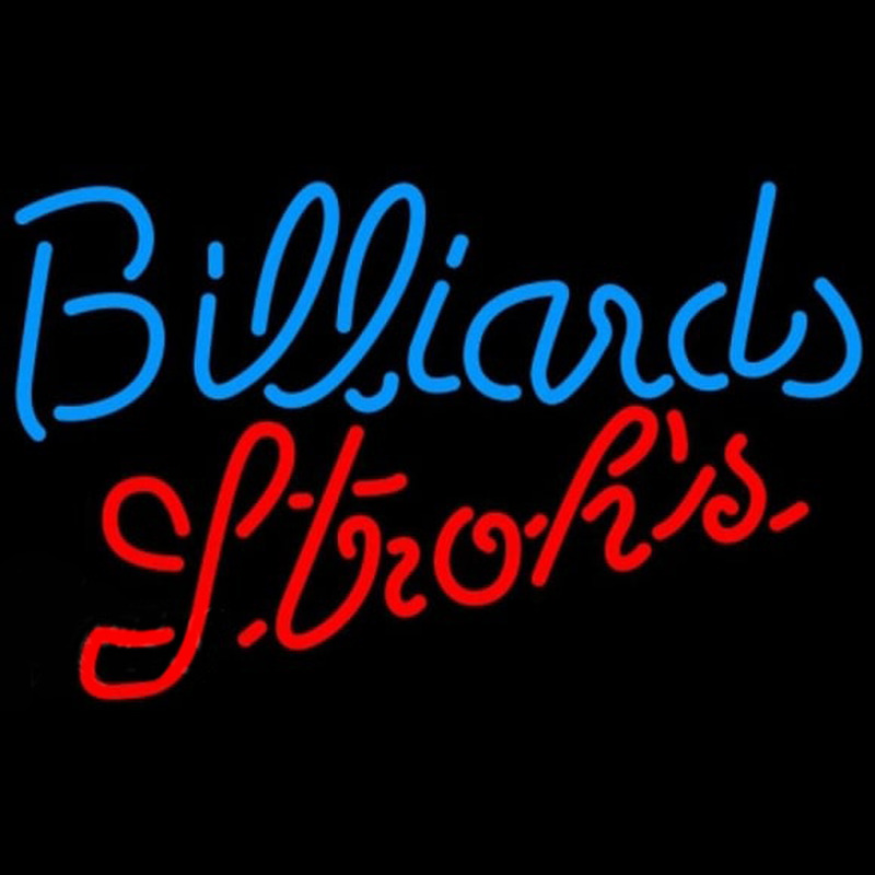 Strohs Billiards Te t Pool Beer Sign Neonkyltti