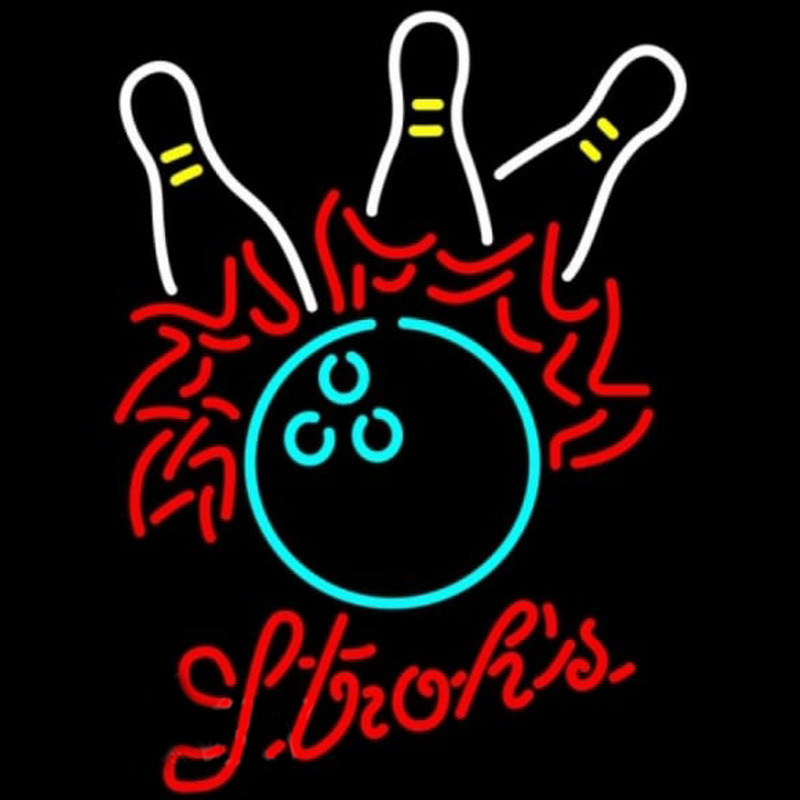 Strohs Bowling Pool Beer Sign Neonkyltti