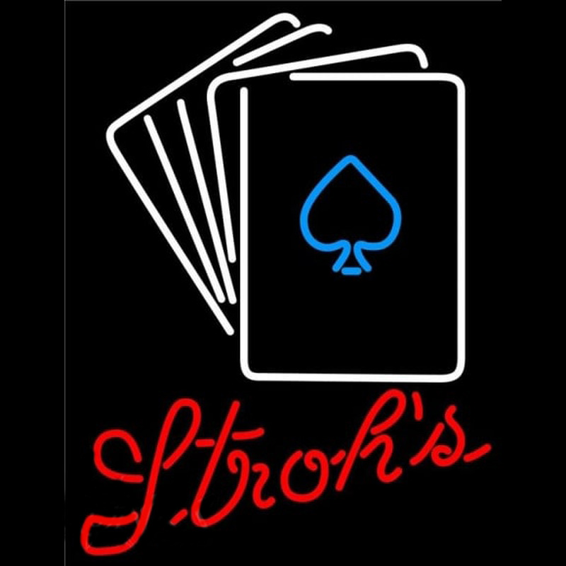 Strohs Cards Beer Sign Neonkyltti