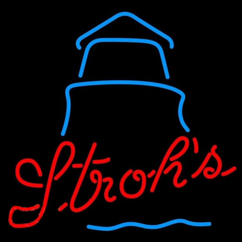 Strohs Day Lighthouse Beer Sign Neonkyltti
