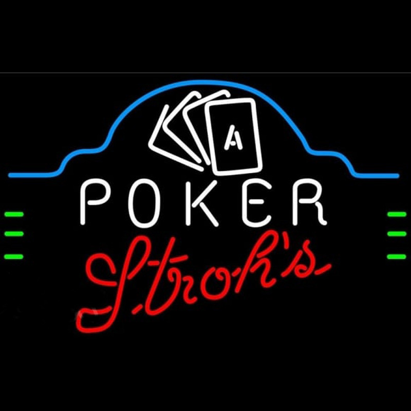 Strohs Poker Ace Cards Beer Sign Neonkyltti