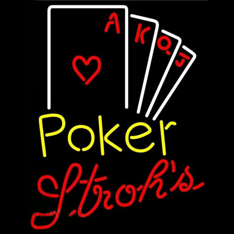 Strohs Poker Ace Series Beer Sign Neonkyltti