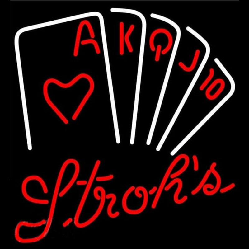 Strohs Poker Series Beer Sign Neonkyltti