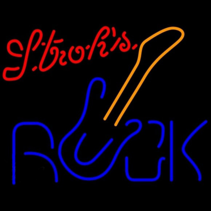 Strohs Rock Guitar Beer Sign Neonkyltti