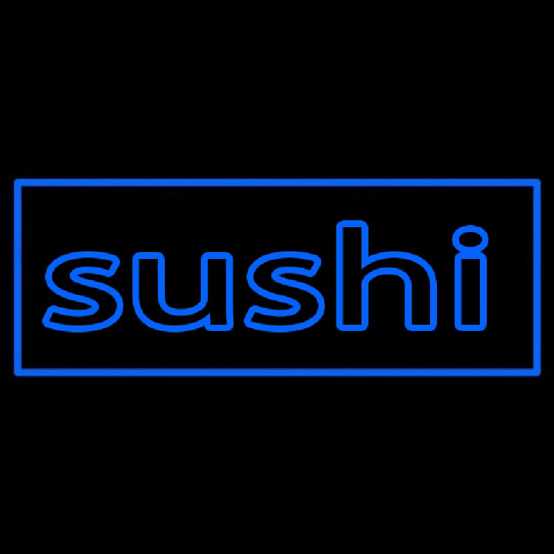 Stylish Blue Sushi Neonkyltti