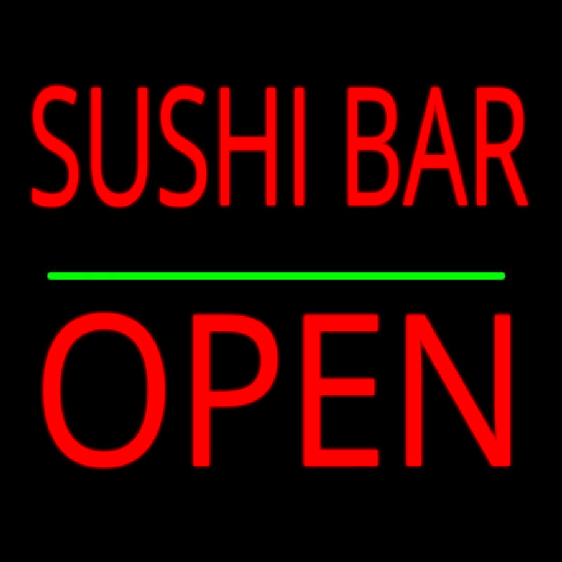 Sushi Bar Block Open Green Line Neonkyltti