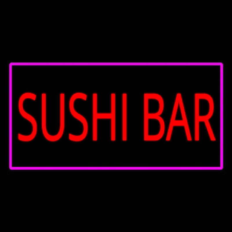 Sushi Bar Rectangle Pink Neonkyltti