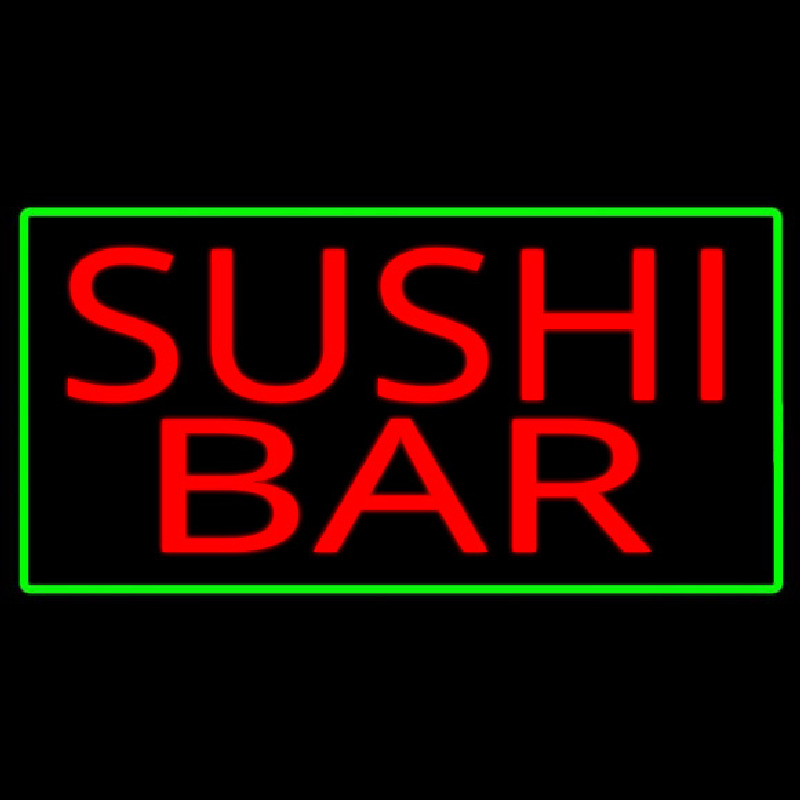Sushi Bar With Green Border Neonkyltti