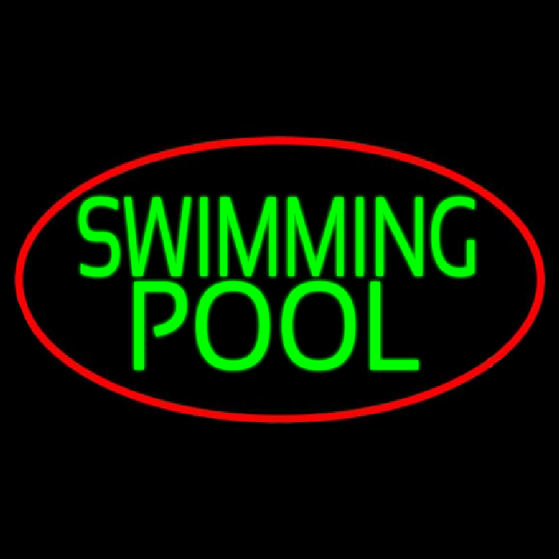 Swimming Pool With Red Border Neonkyltti