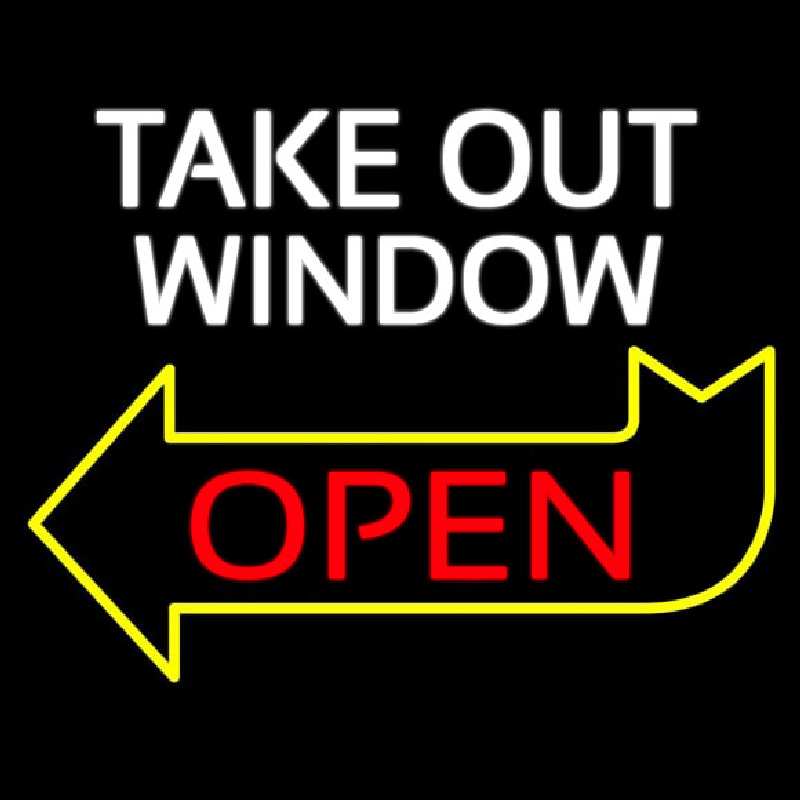 Take Out Window Left Yellow Open Arrow Neonkyltti