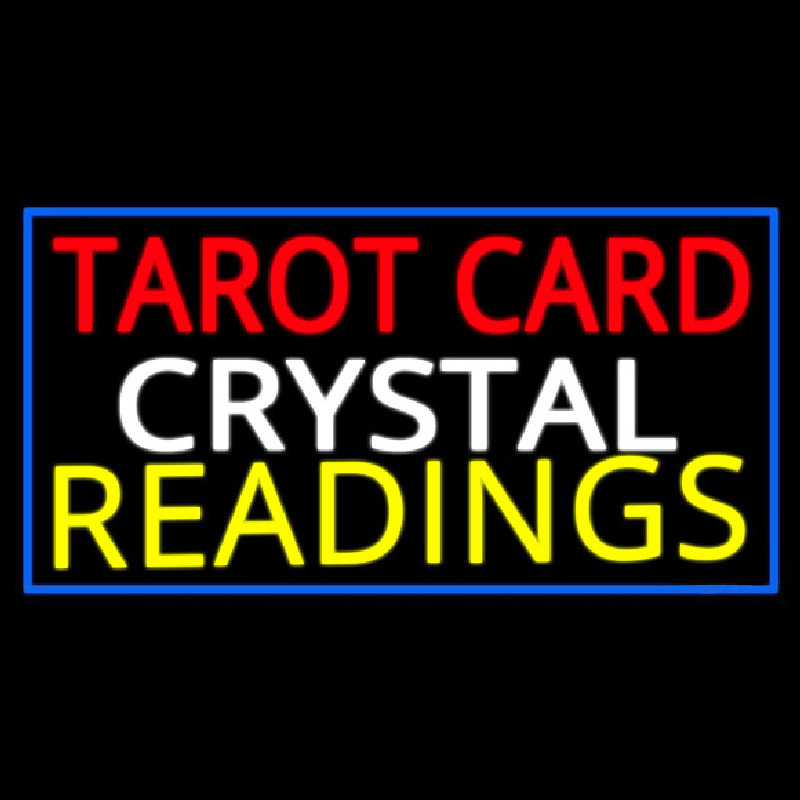 Tarot Card Crystal Readings With Blue Border Neonkyltti