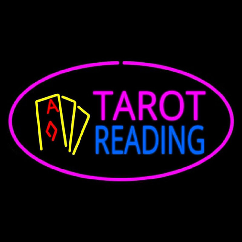 Tarot Reading Pink Oval Neonkyltti