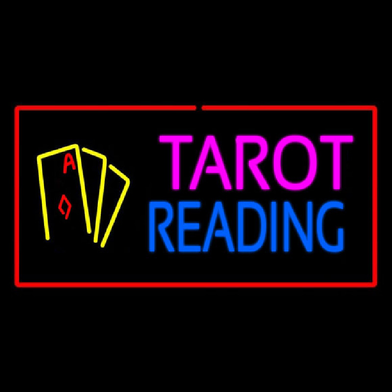 Tarot Reading Red Rectangle Neonkyltti
