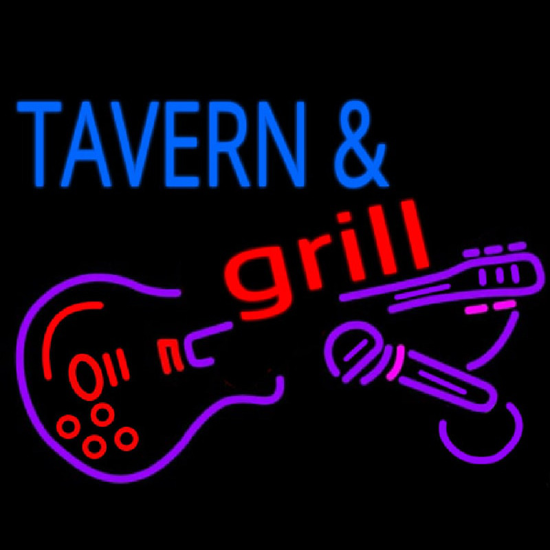 Tavern And Grill Guitar Neonkyltti