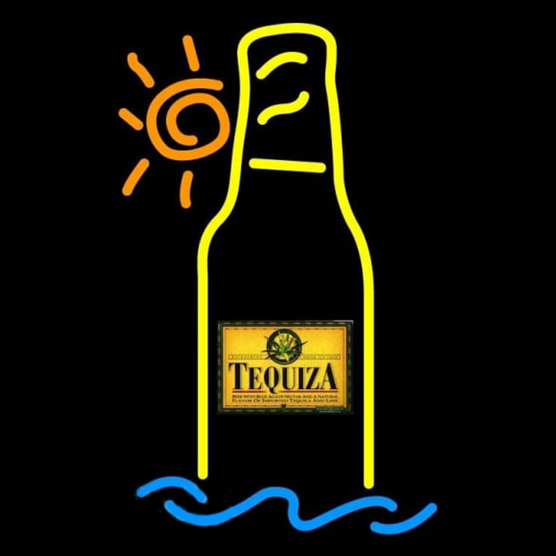 Tequiza Tropical Sun Bottle Beer Sign Neonkyltti