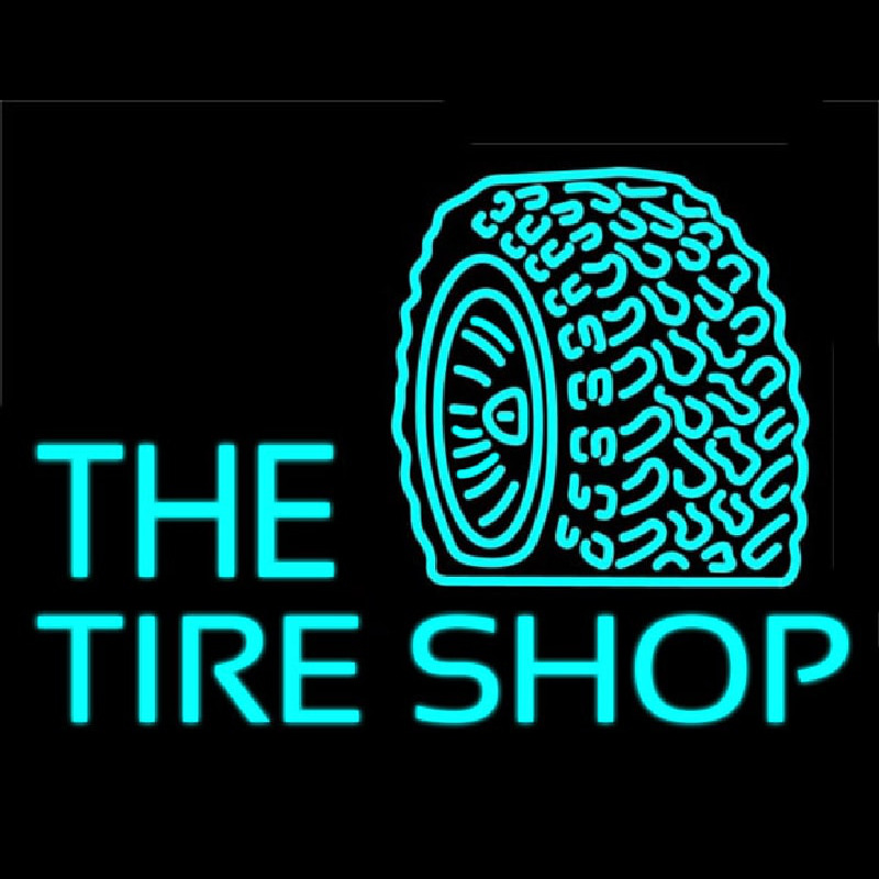 The Tire Shop Turquoise Logo Neonkyltti