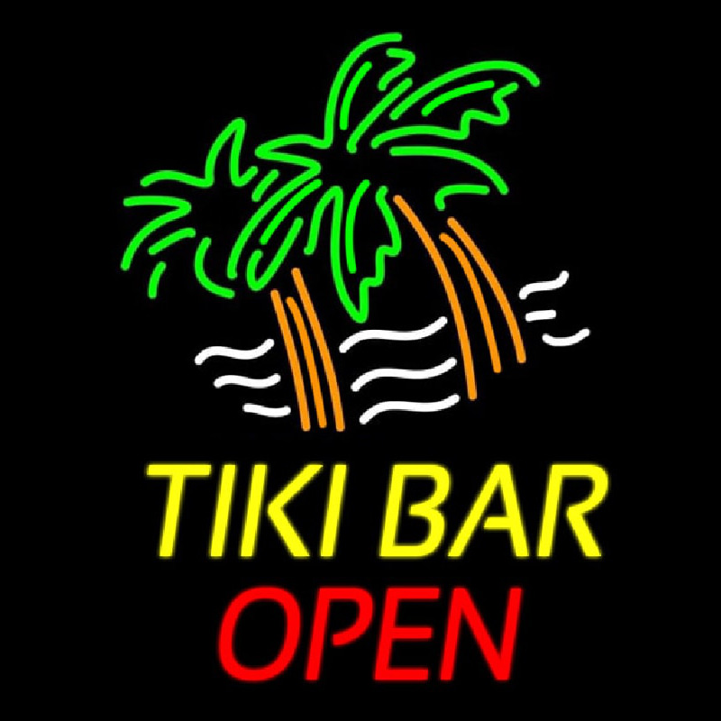 Tiki Bar Open Neonkyltti