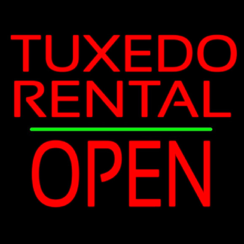 Tu edo Rental Open Green Line Neonkyltti