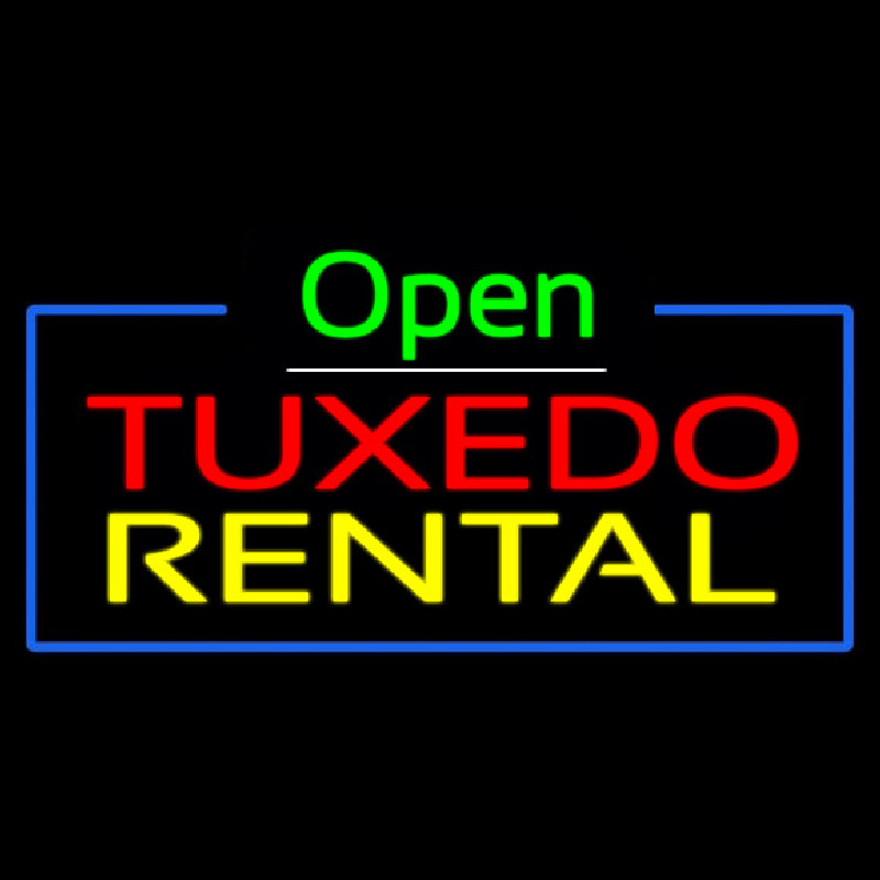 Tu edo Rental Open Green Neonkyltti