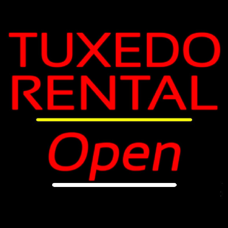 Tu edo Rental Open Yellow Line Neonkyltti