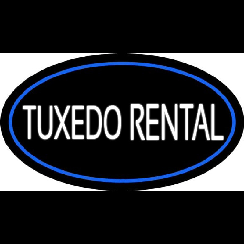Tu edo Rental Oval Blue Neonkyltti