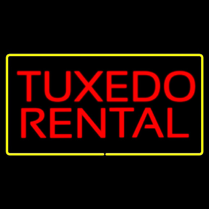 Tu edo Rental Rectangle Yellow Neonkyltti