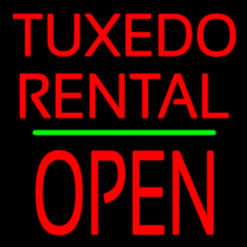 Tu edos Rental Block Open Green Line Neonkyltti