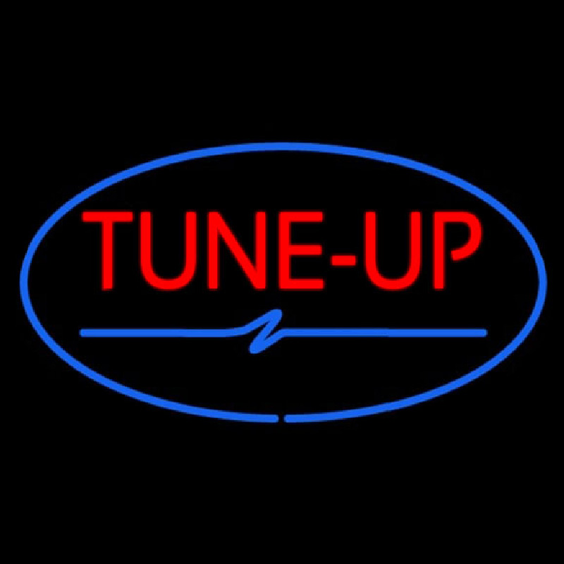 Tune Up Blue Oval Neonkyltti