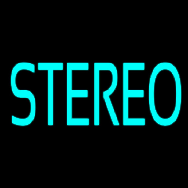 Turquoise Stereo Block Neonkyltti