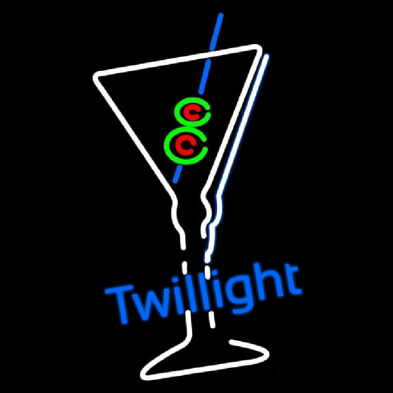 Twilight Martini Glass Bar Neonkyltti