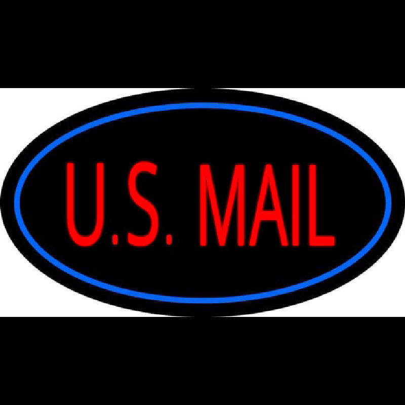 Us Mail Oval Blue Neonkyltti