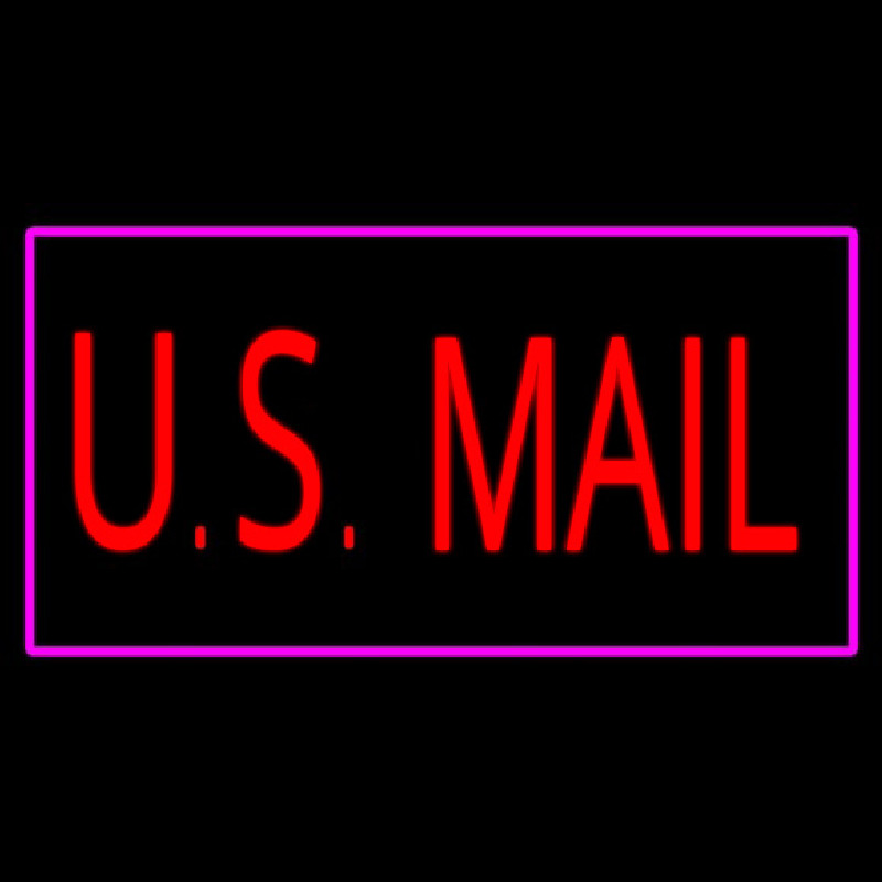 Us Mail Rectangle Purple Neonkyltti