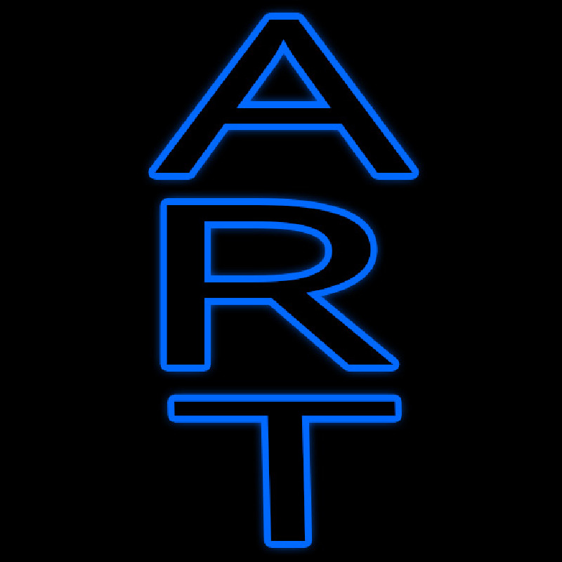 Vertical Blue Art Neonkyltti