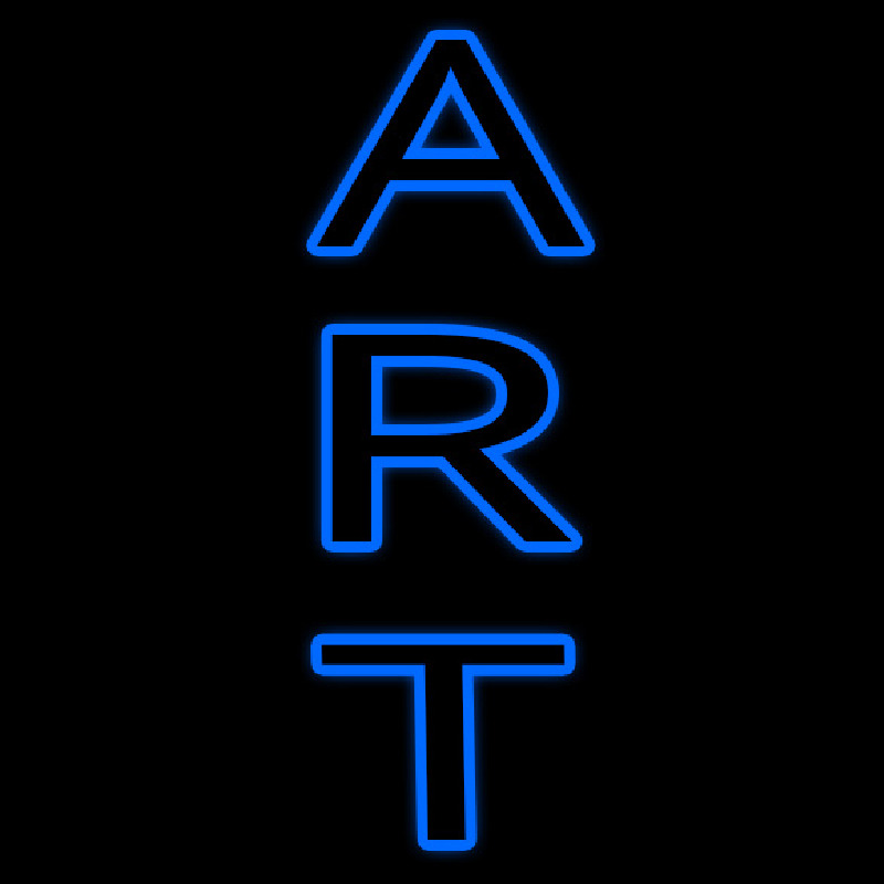 Vertical Blue Double Stroke Art Neonkyltti