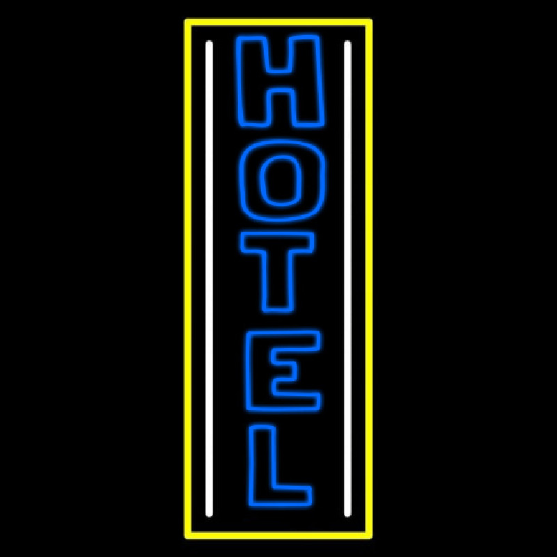 Vertical Blue Double Stroke Hotel 1 Neonkyltti