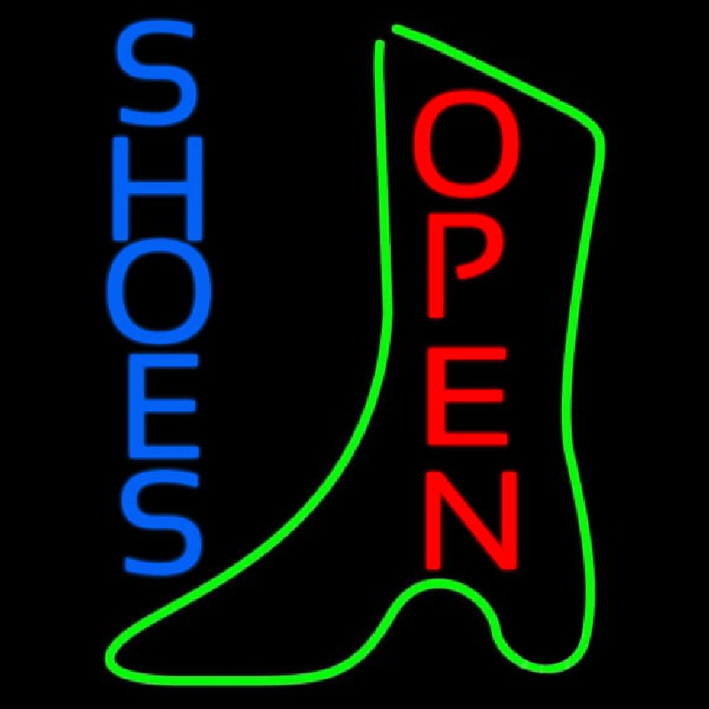 Vertical Blue Shoes Open Neonkyltti